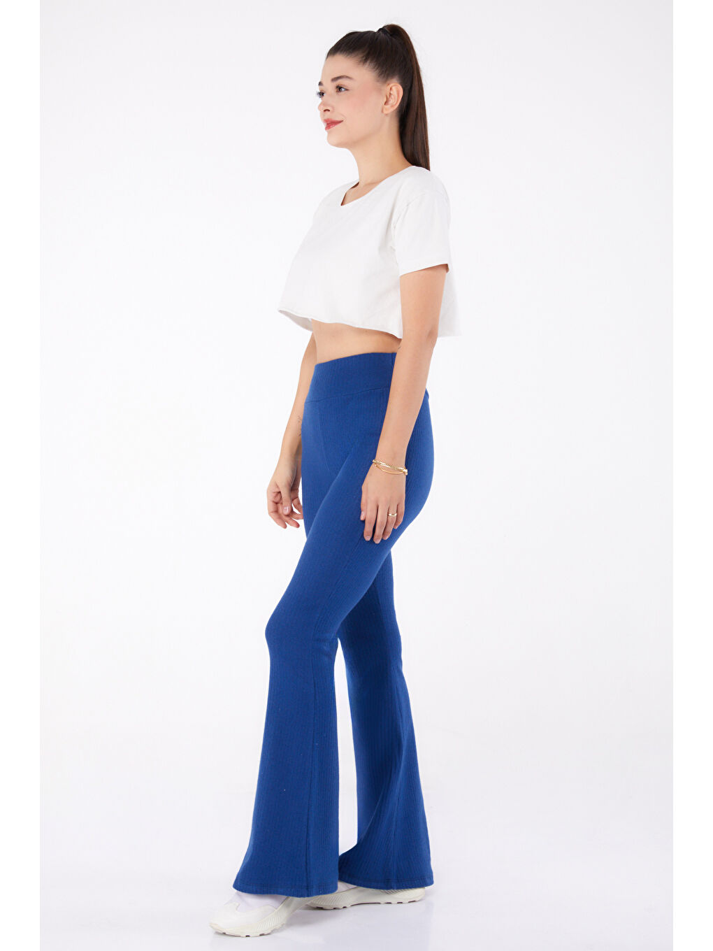 İspanyol Paça Spor Pantolon Lacivert - 26316-2