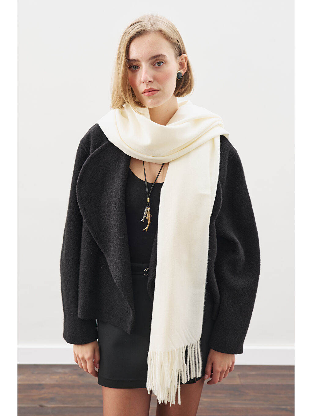 Kaşmir Dokulu Şal Ekru-2