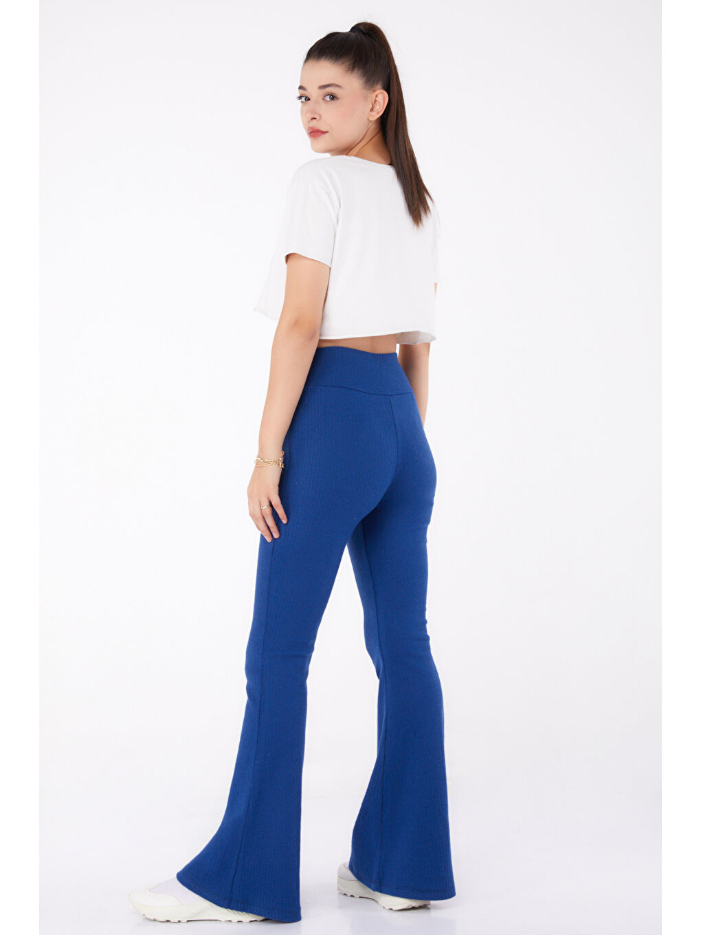 İspanyol Paça Spor Pantolon Lacivert - 26316-3