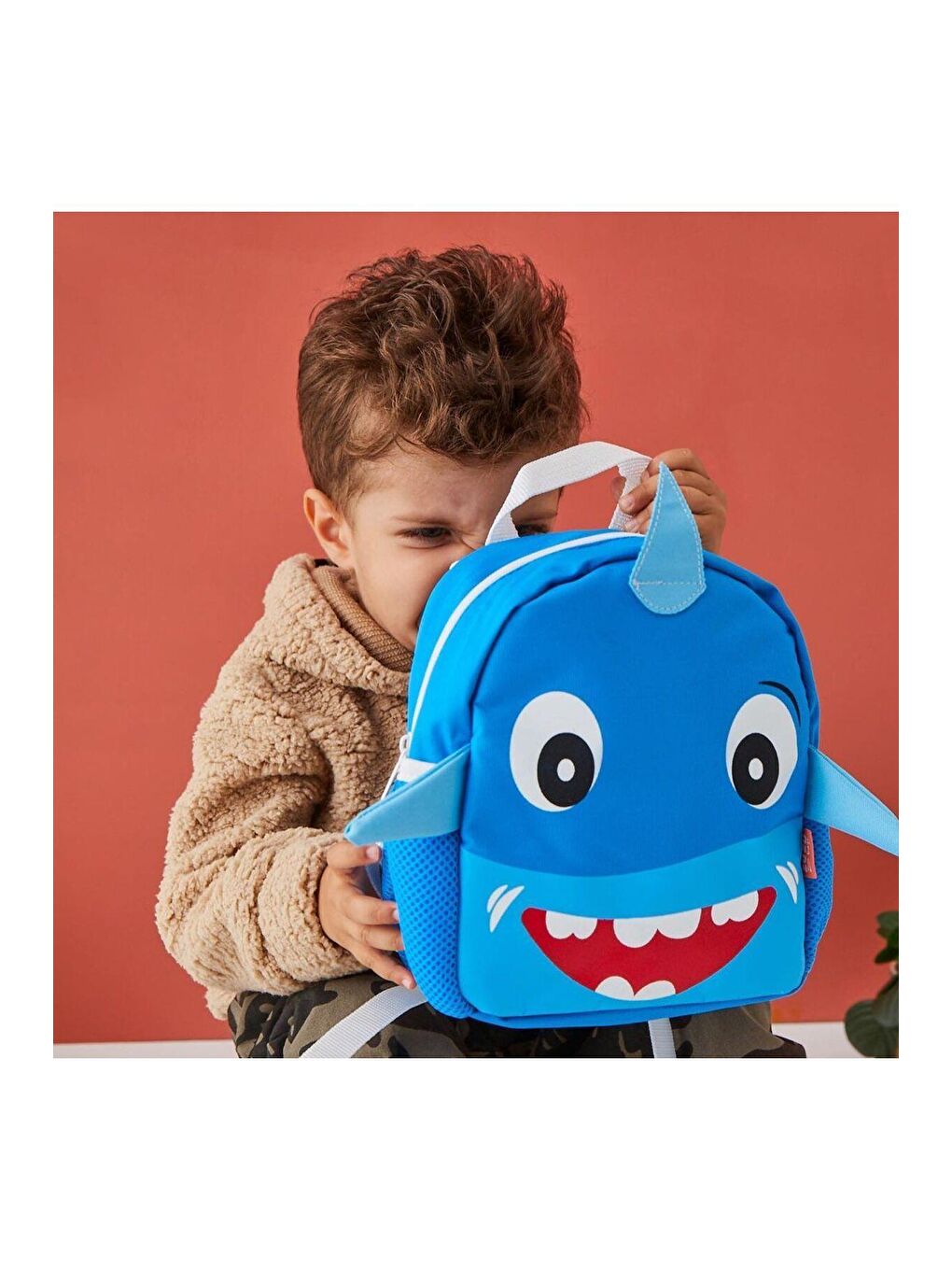 Karışık Çocuk Köpek Balığı Desenli Okul Kreş Sırt Çantası (1-5 Yaş)-1