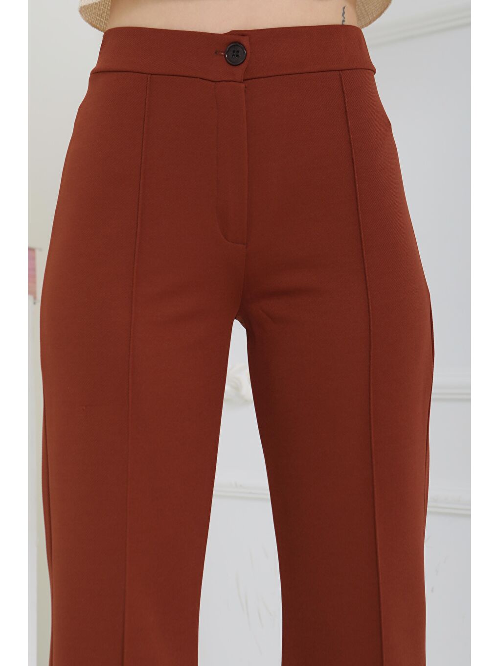 Kahverengi Şerit Detaylı Spor Pantolon Kahve - 27084-2