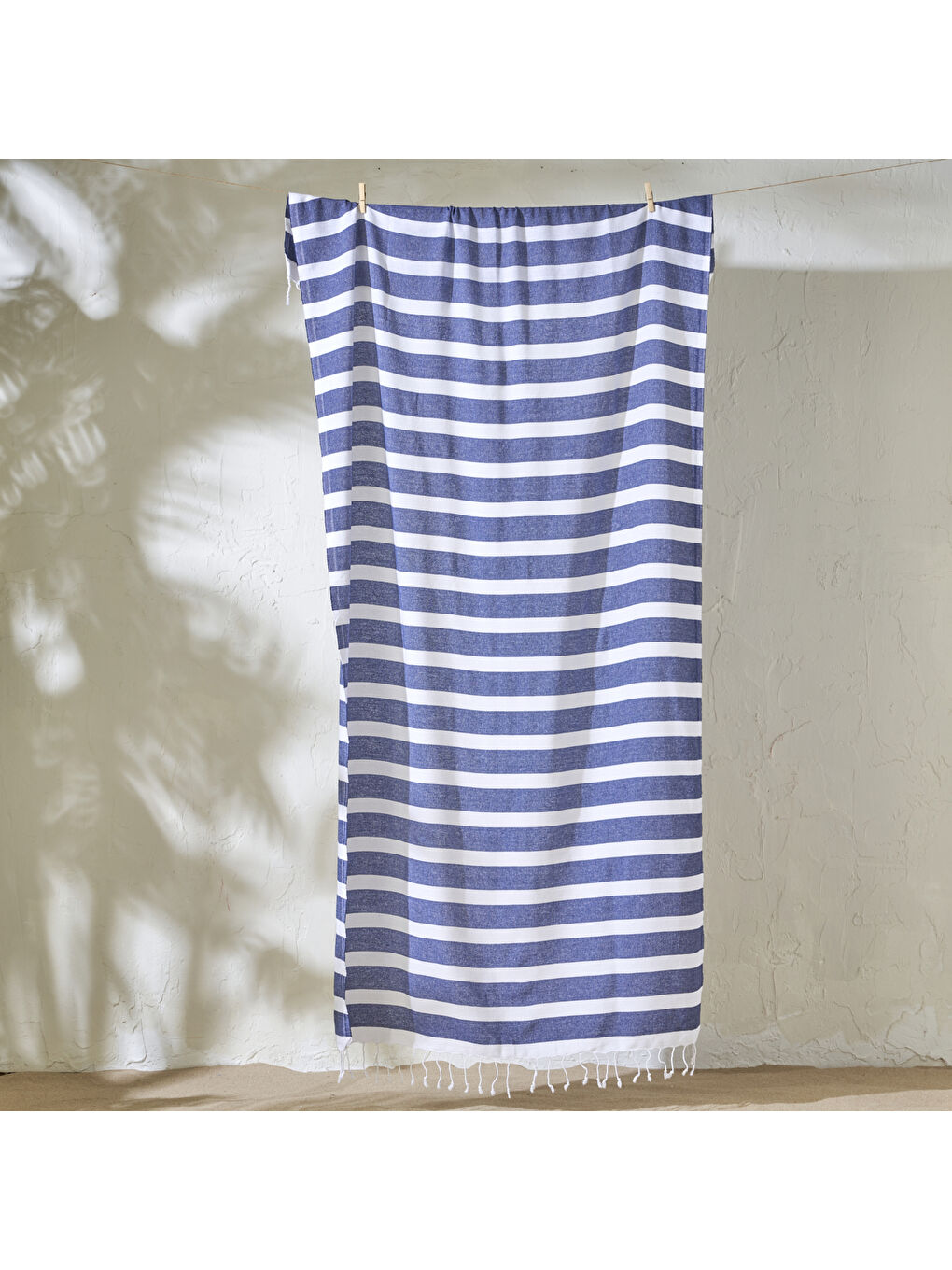 %100 Pamuk Lua Çizgili Peştamal Lacivert (95x180 cm)