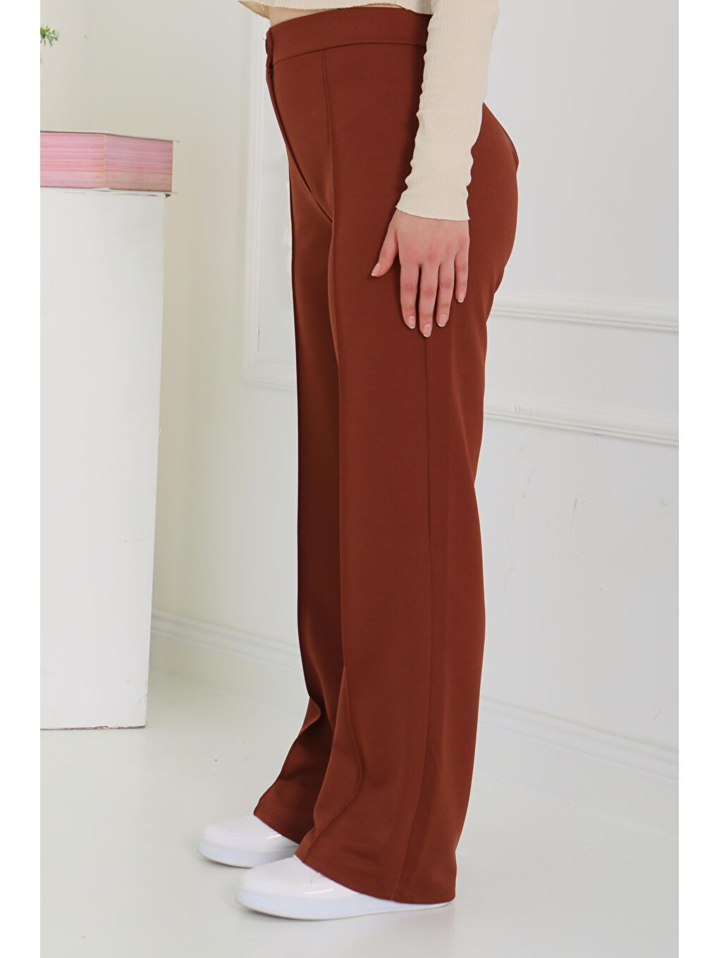 Kahverengi Şerit Detaylı Spor Pantolon Kahve - 27084-4