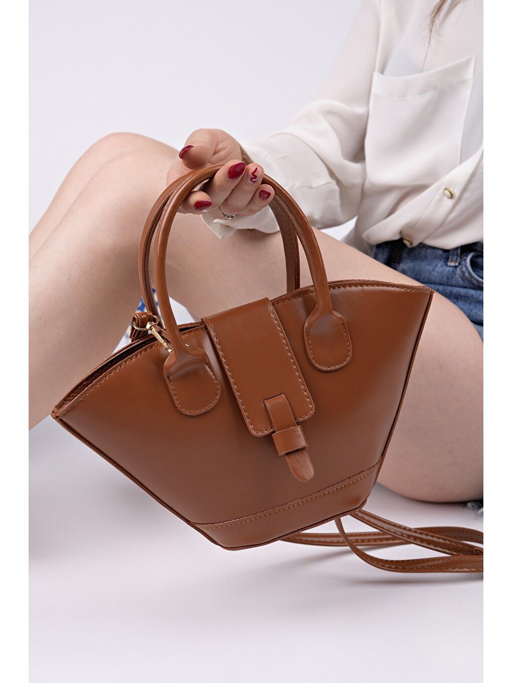 Kahverengi DORENA Kadın El ve Omuz Çantası-1