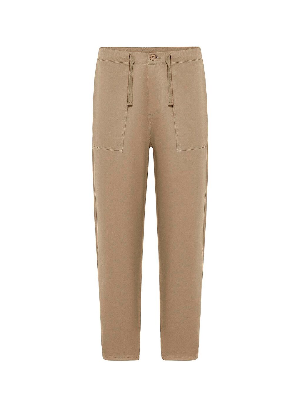 Kahverengi Baggy Fit Gabardin Pantolon Taba-1