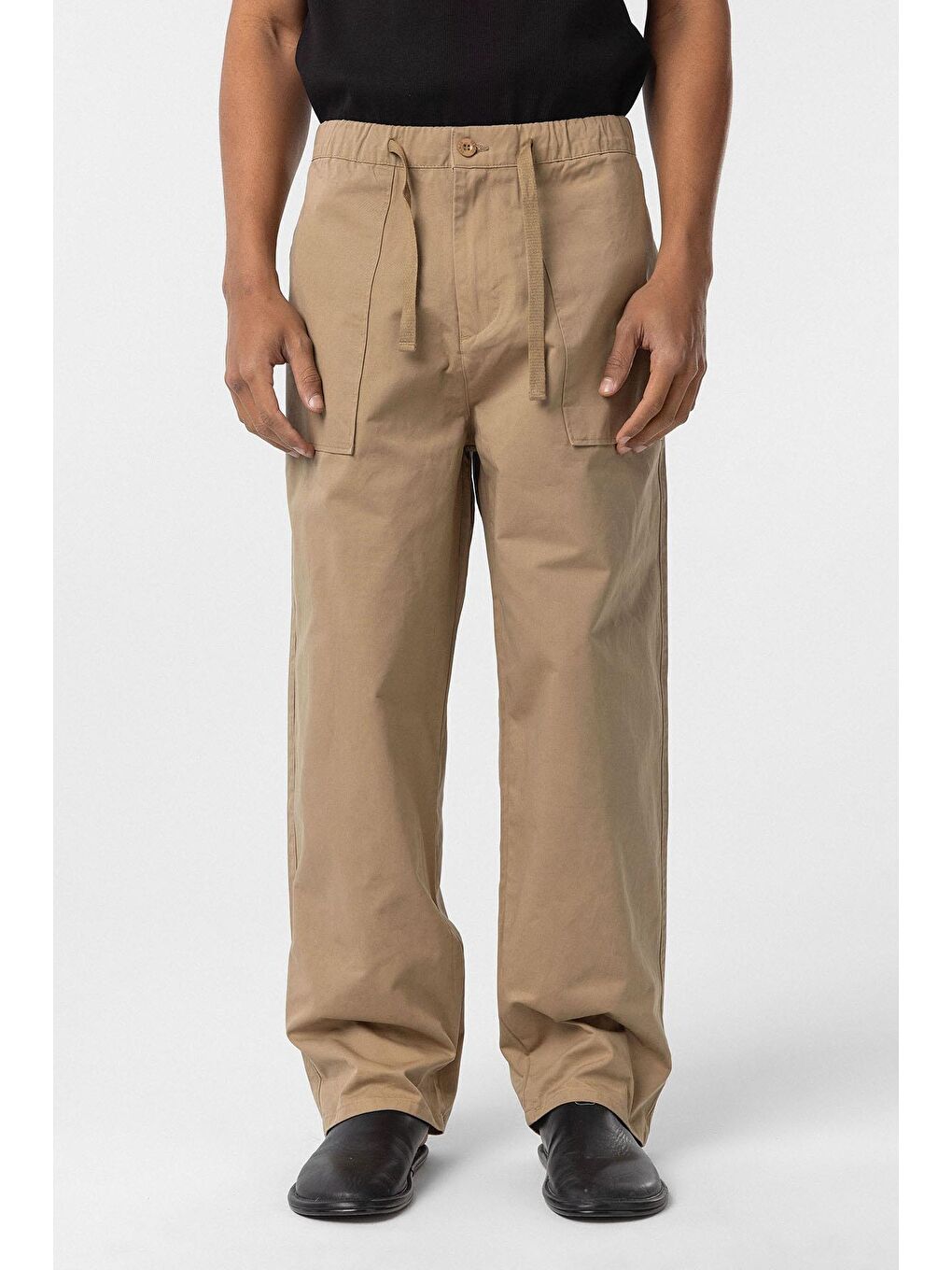 Kahverengi Baggy Fit Gabardin Pantolon Taba-2