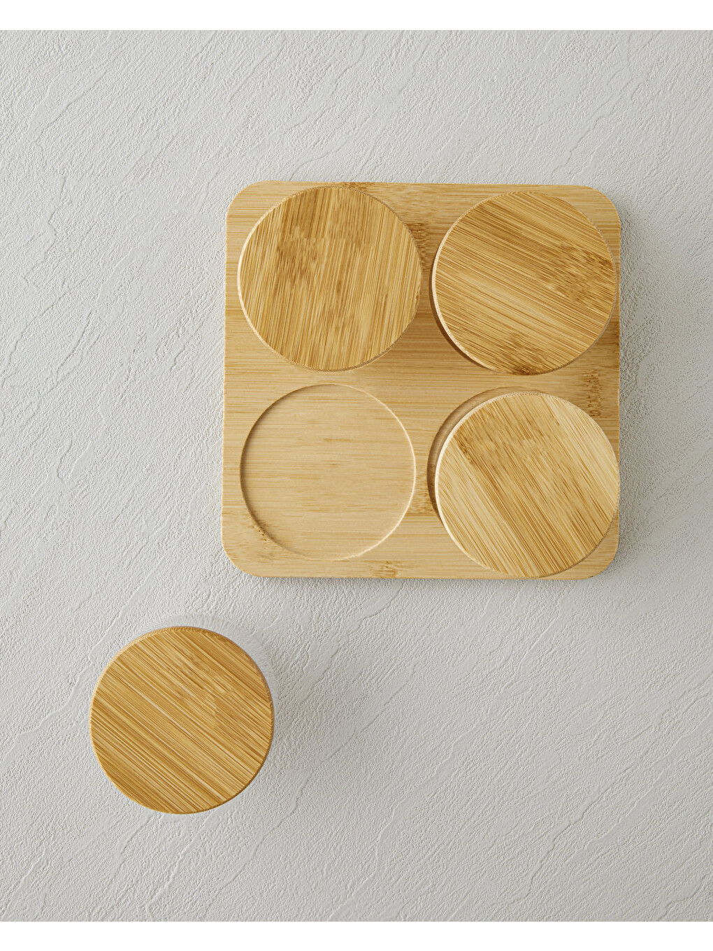 Renksiz Sunwake Cam-bambu 4'lü Kahvaltılık 18x18 Cm Şeffaf-2