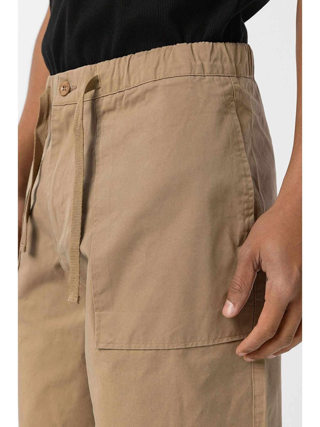 Kahverengi Baggy Fit Gabardin Pantolon Taba-4