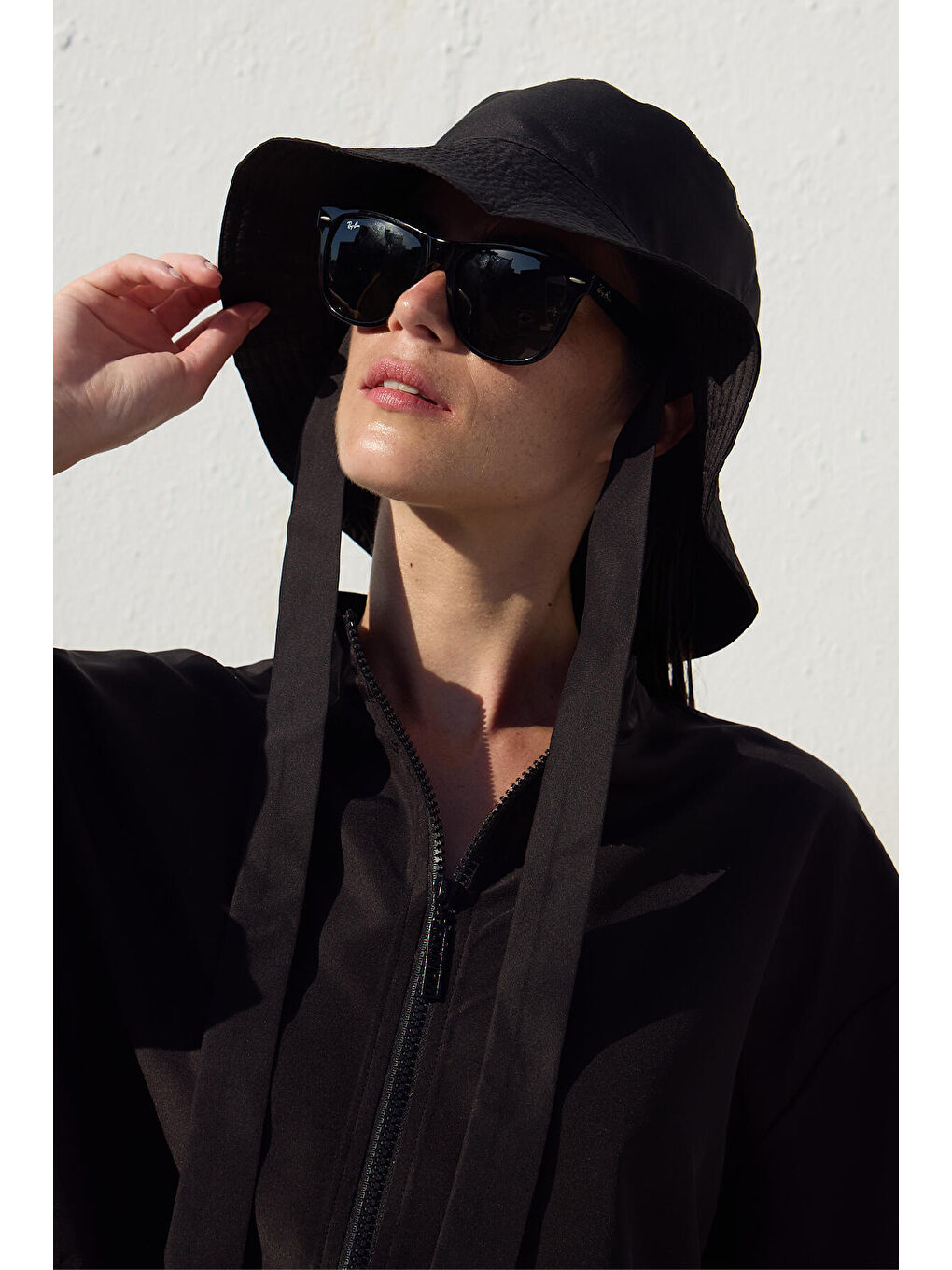 Bağlamalı Bucket Şapka Siyah-2