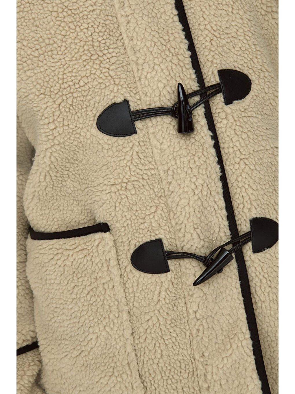 Bej Onlmandy Regular Fit Kapüşonlu Pelüş Kadın Mont 15324122-4