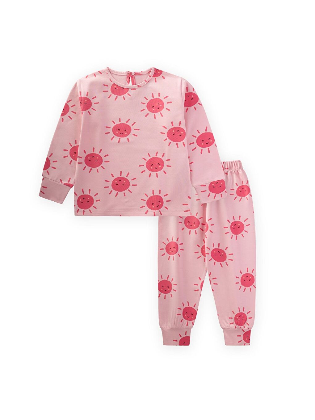 Pembe Desenli Pijama Takım 2-10 Yaş Güneş Desen