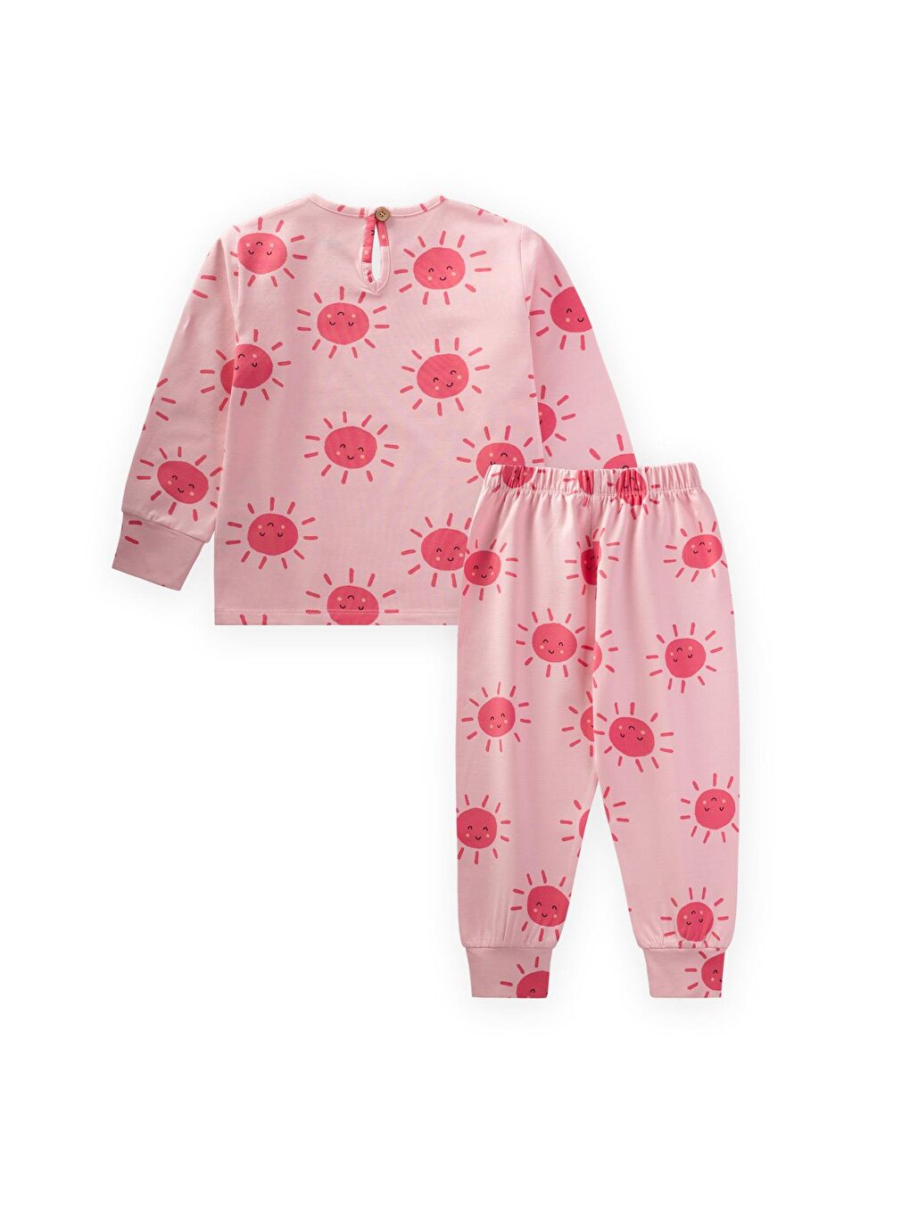 Pembe Desenli Pijama Takım 2-10 Yaş Güneş Desen-1