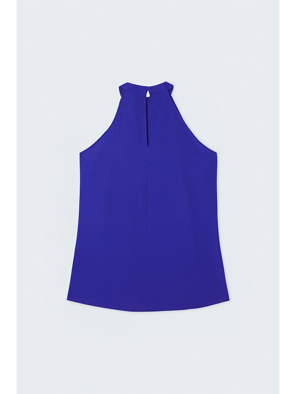Halter Yaka Bluz - Sax Mavi-3