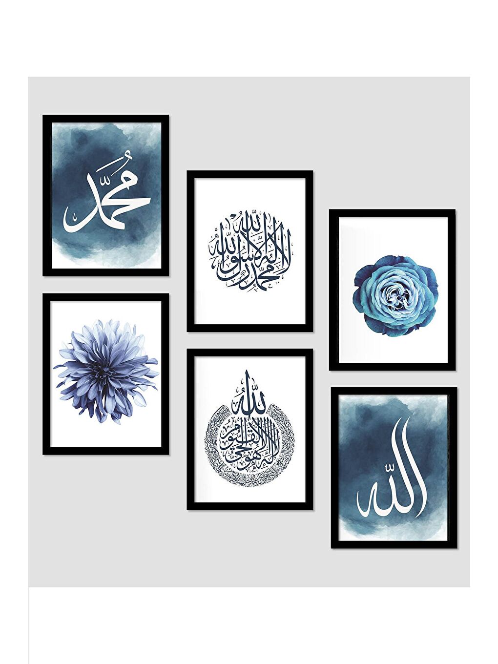 Beyaz 6 Parça Çerçeve Görünümlü Mdf Tablo Seti 15x20 cm - 6XPML12-1