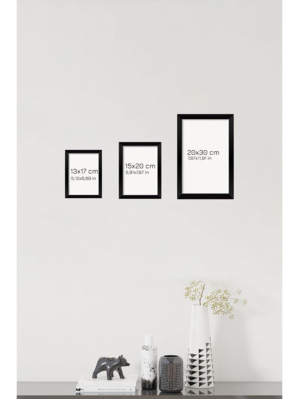 Beyaz 6 Parça Çerçeve Görünümlü Mdf Tablo Seti 15x20 cm - 6XPML12-2