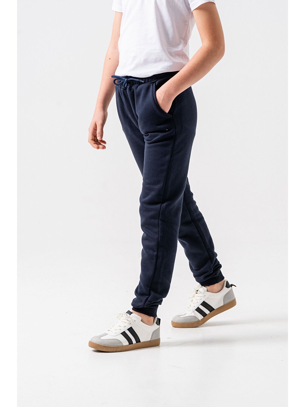 Lacivert 3 İp Basic Erkek Çocuk Eşofman Altı-3