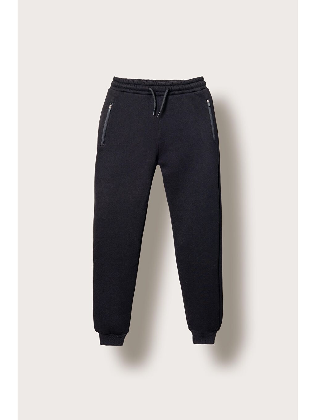 Siyah 3 İp  Fermuarlı Basic   Erkek  Çocuk Eşofman Altı