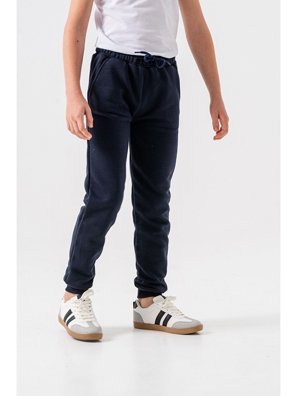 Lacivert 3 İp Basic Erkek Çocuk Eşofman Altı-4