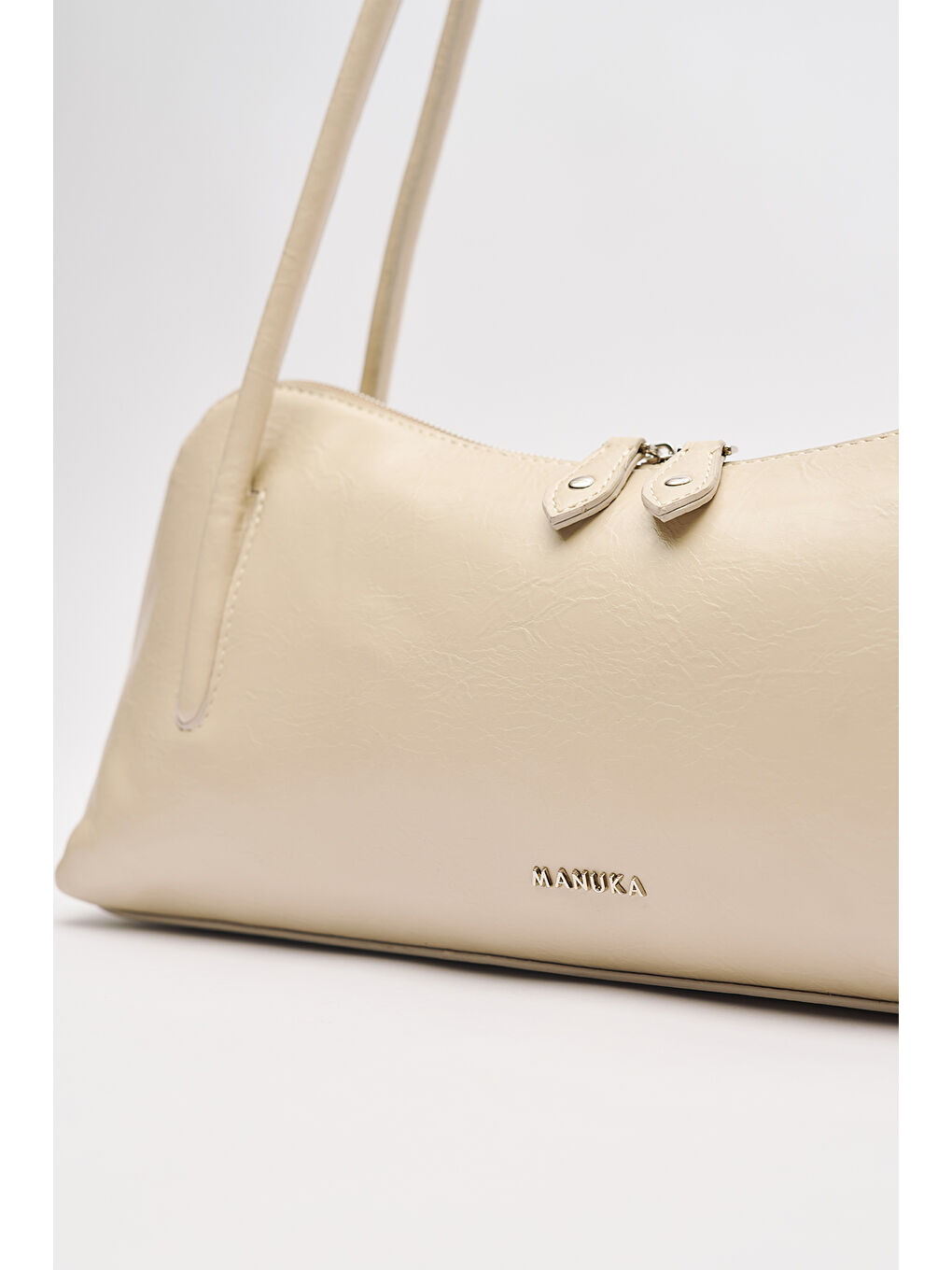 Bej Kera Baget Çanta Taş-5