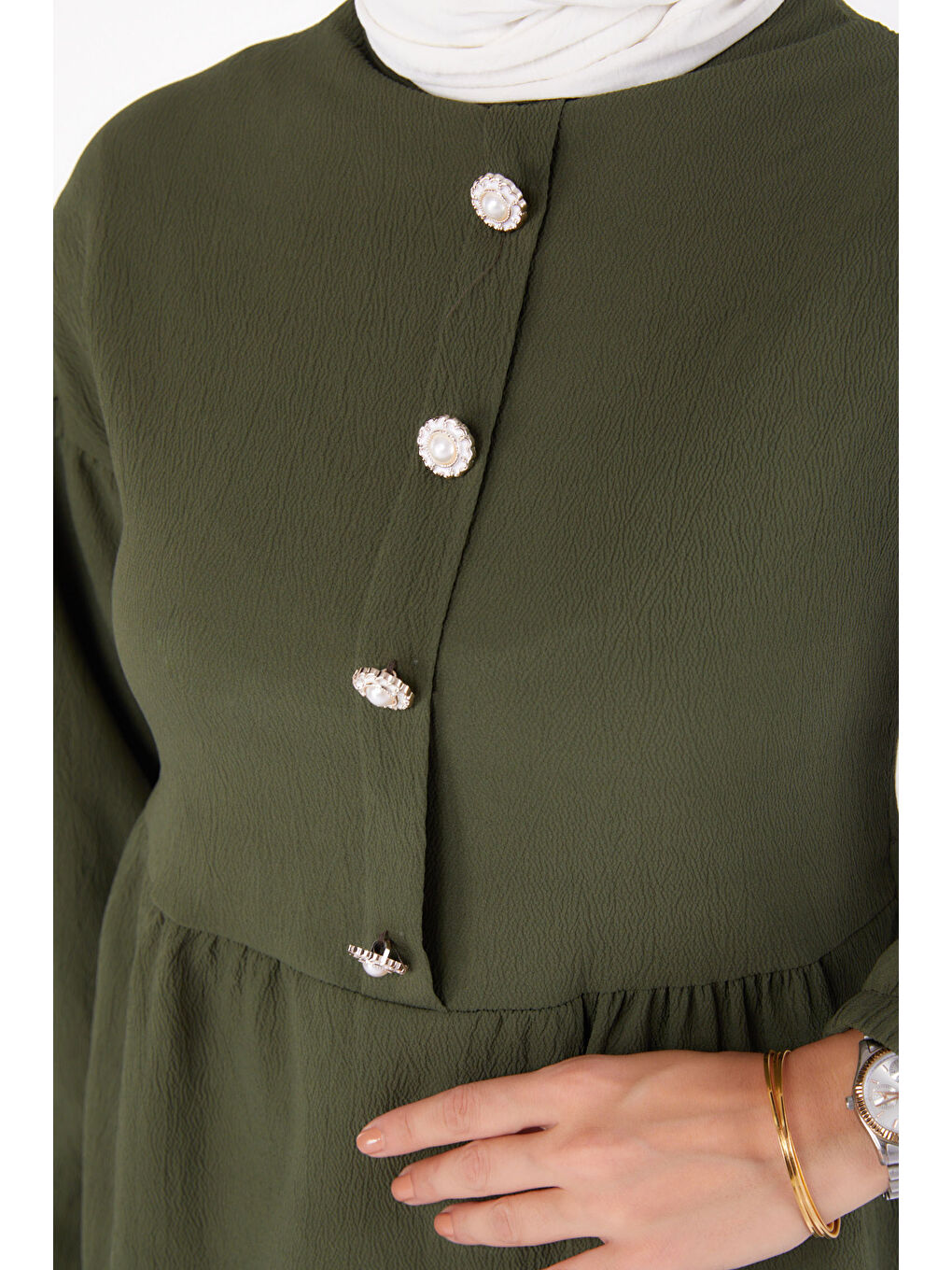 Taşlı Tunik Haki - 13294-5