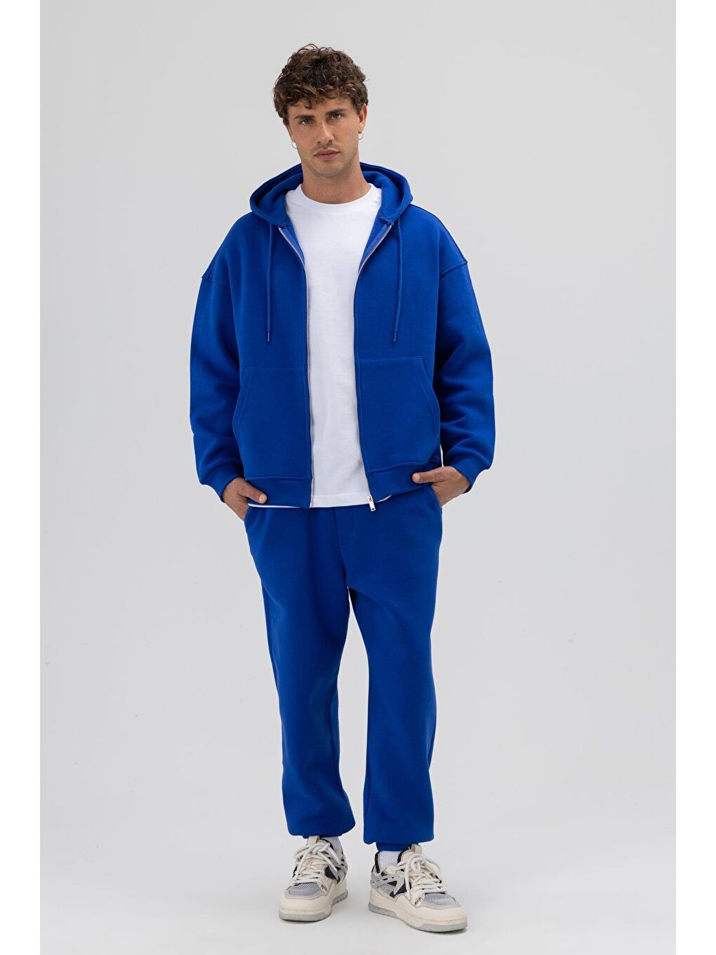 Mavi Basic Fermuarlı Oversize Kapüşonlu Sweatshirt Saks-5