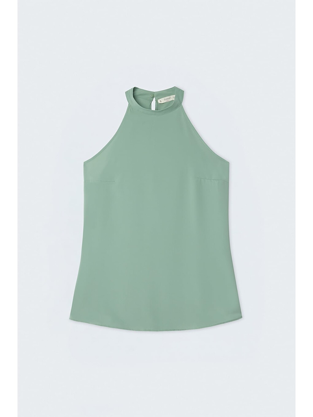 Yeşil Halter Yaka Bluz - Mint-1