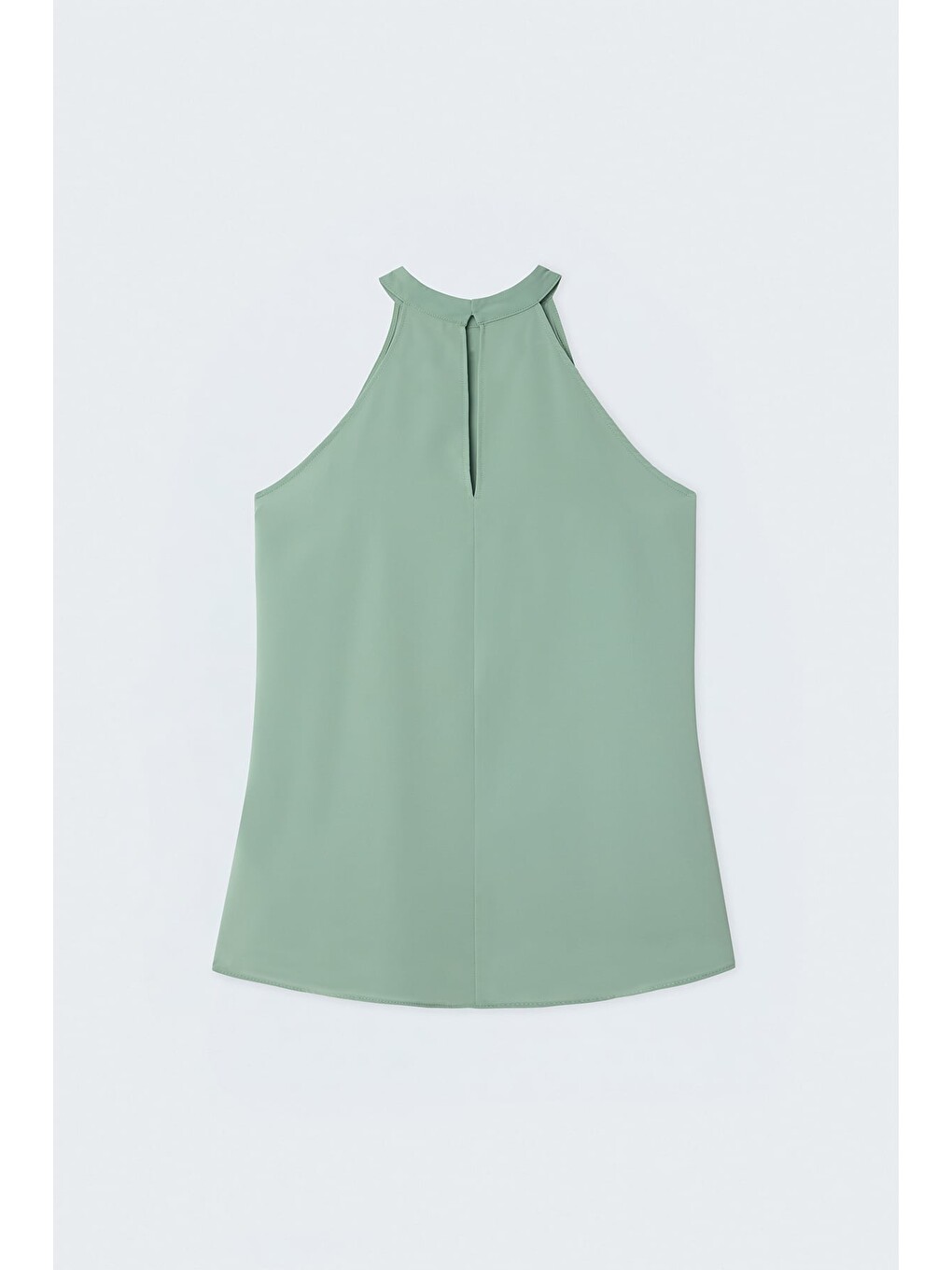 Yeşil Halter Yaka Bluz - Mint-3