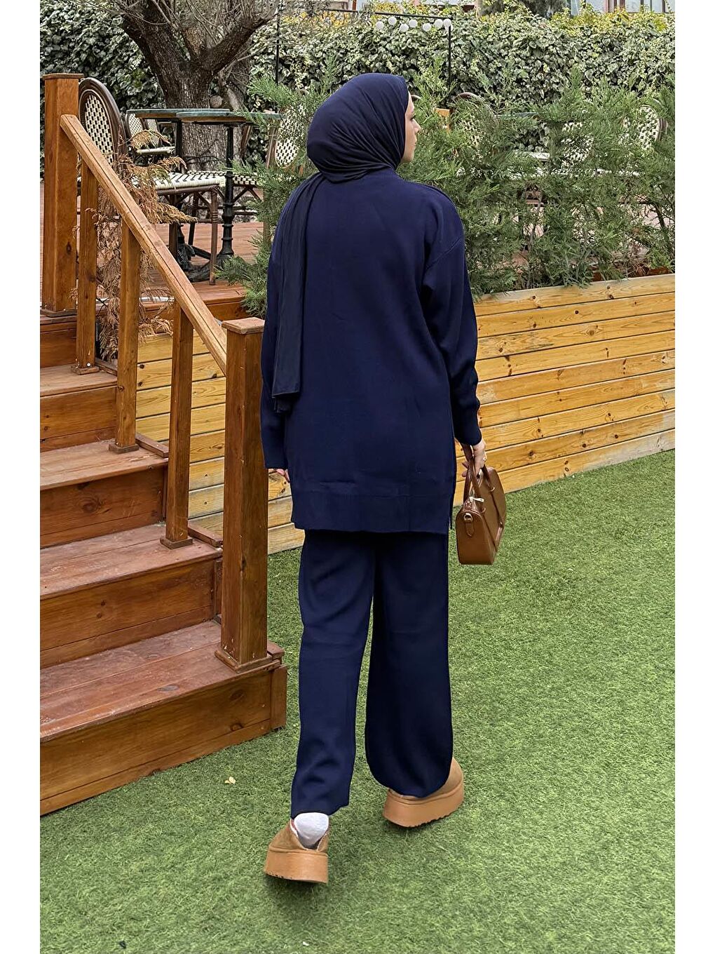 Pelüş Cep Triko Takım Lacivert-3