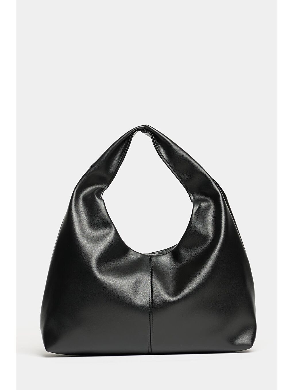 Kadın Siyah Pu Deri Shopper Omuz Çantası – Yumuşak Form Vintage Model