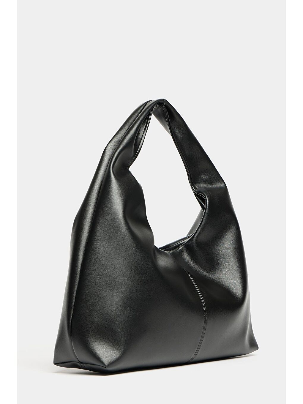 Kadın Siyah Pu Deri Shopper Omuz Çantası – Yumuşak Form Vintage Model-1