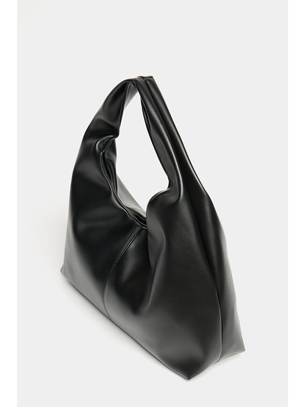 Kadın Siyah Pu Deri Shopper Omuz Çantası – Yumuşak Form Vintage Model-2