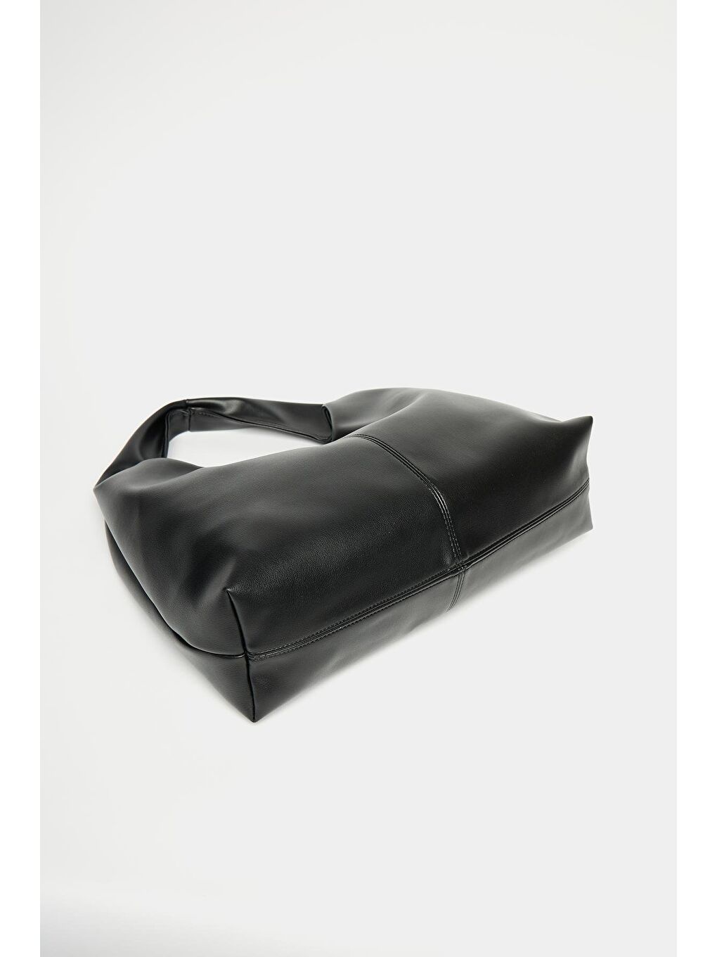 Kadın Siyah Pu Deri Shopper Omuz Çantası – Yumuşak Form Vintage Model-3