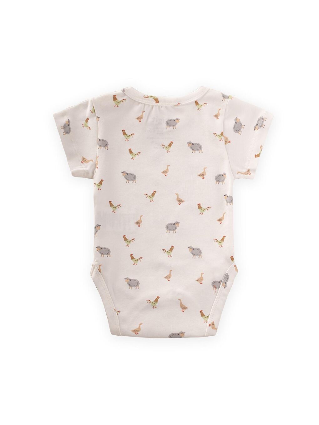 Beyaz Zıbın 0-3 Yaş Hayvan Baskılı-1