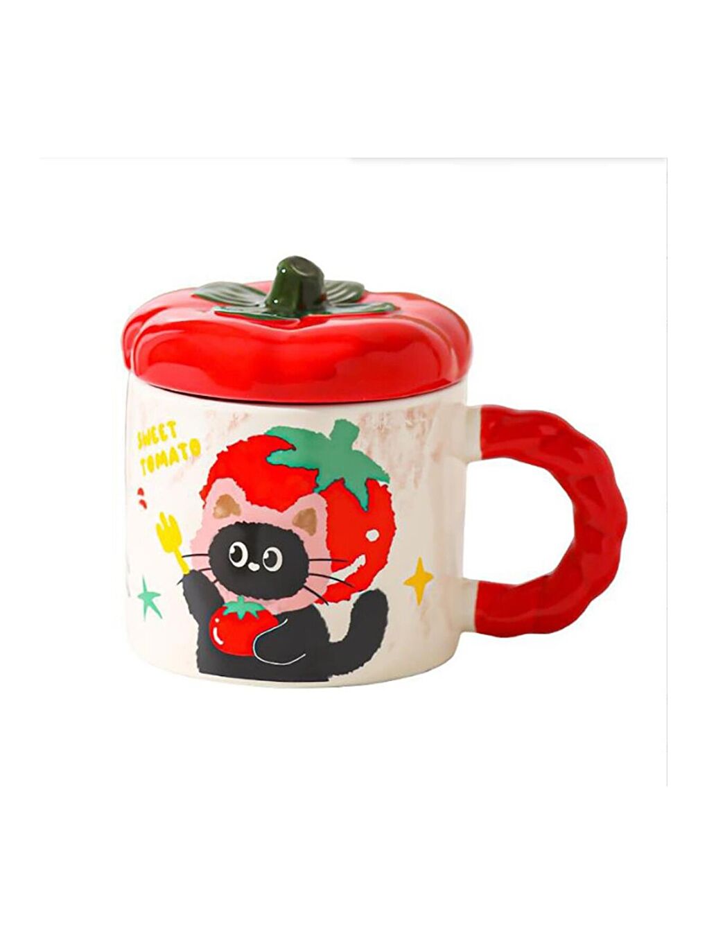 Karışık Domates Dostlar Temalı Seramik Kupa-2