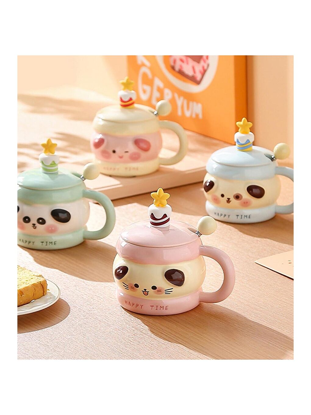 Karışık Yıldız Dostlar Temalı Seramik Kupa-4