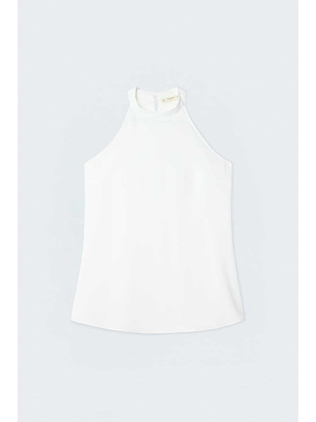Halter Yaka Bluz - Ekru-3