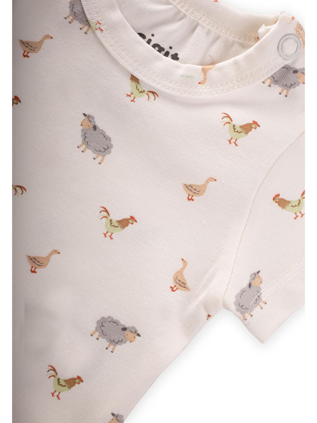 Beyaz Zıbın 0-3 Yaş Hayvan Baskılı-2