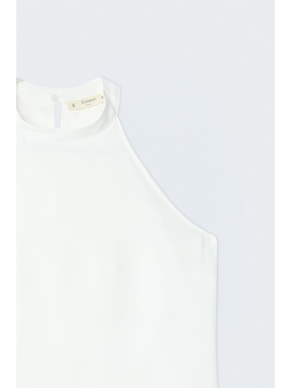 Halter Yaka Bluz - Ekru-4