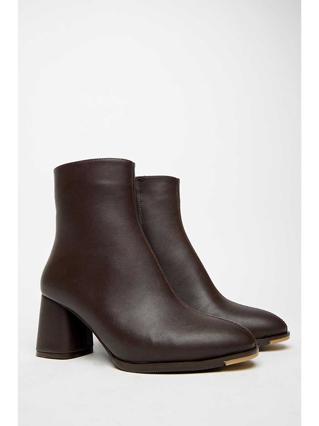 Kadın Kahverengi Topuklu Bot & Bootie – Fermuarlı Günlük Bot-3