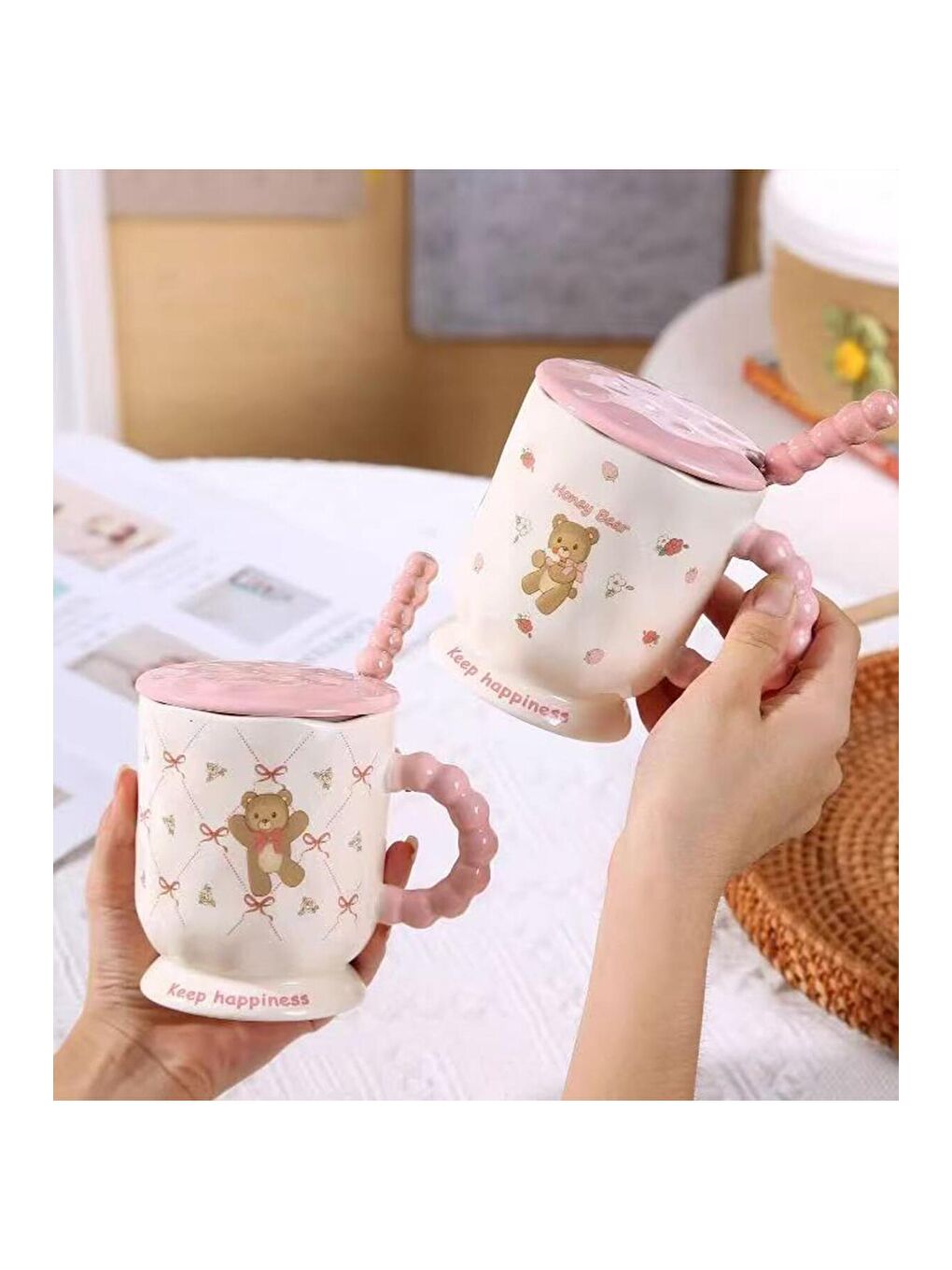 Karışık Aşk Ayıcığı Temalı Seramik Kupa-1