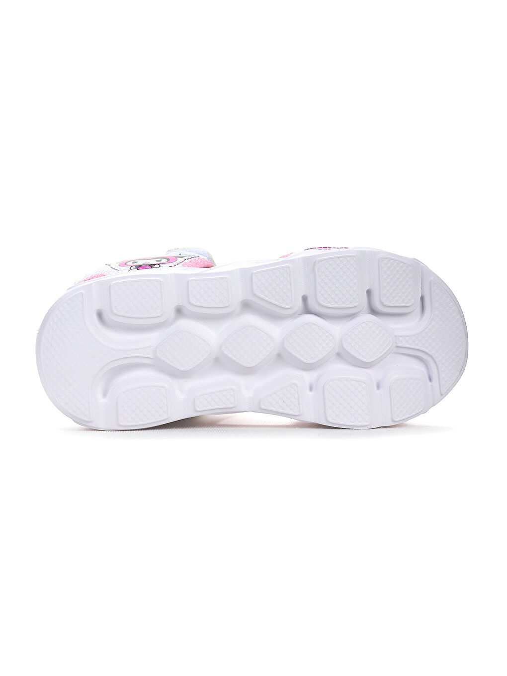 Beyaz Kuruza Günlük Işıklı Cırtlı Kız Çocuk Sandalet Ayakkabı-4