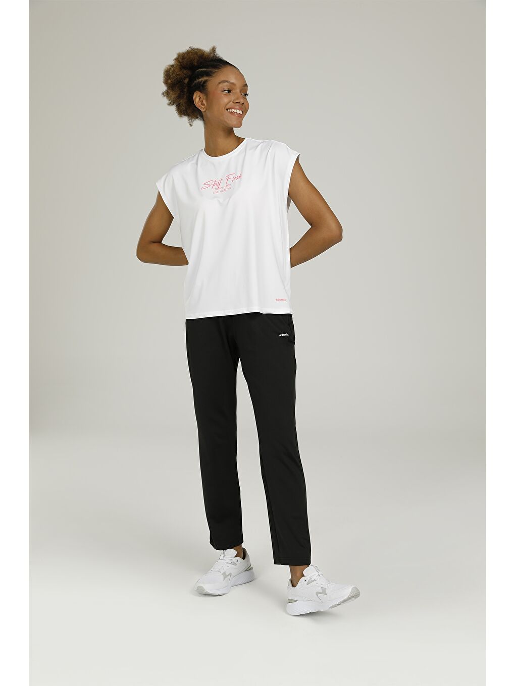 SN773 MIA SLOGAN T-SHIRT Beyaz Kadın Kısa Kol T-Shirt