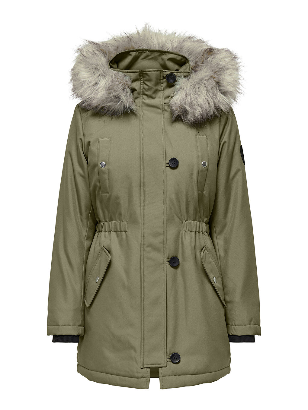 Only Haki Onliris Regular Fit Çıkarılabilir Kapüşonlu Kadın Parka 15304625 - 5