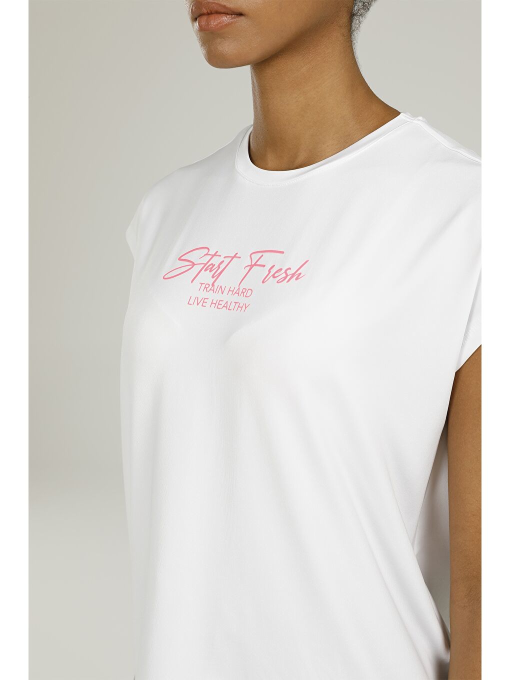 SN773 MIA SLOGAN T-SHIRT Beyaz Kadın Kısa Kol T-Shirt-3