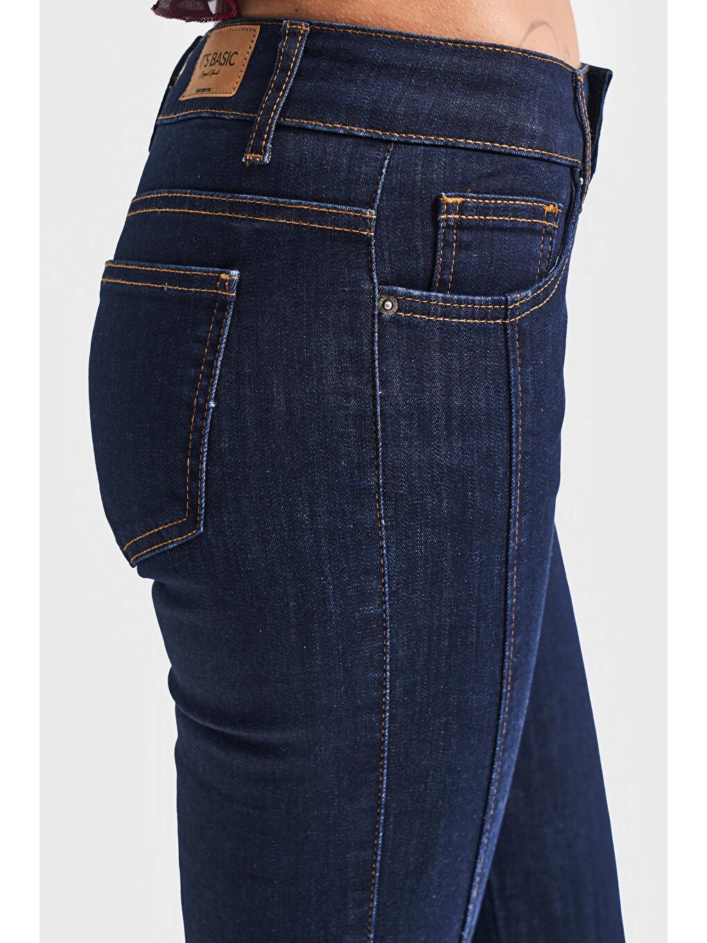 Kadın İndigo Renk 7w5-50 Midrise Flare Fit Esnek Elastan Kumaş Orta Bel Denim Jean-2