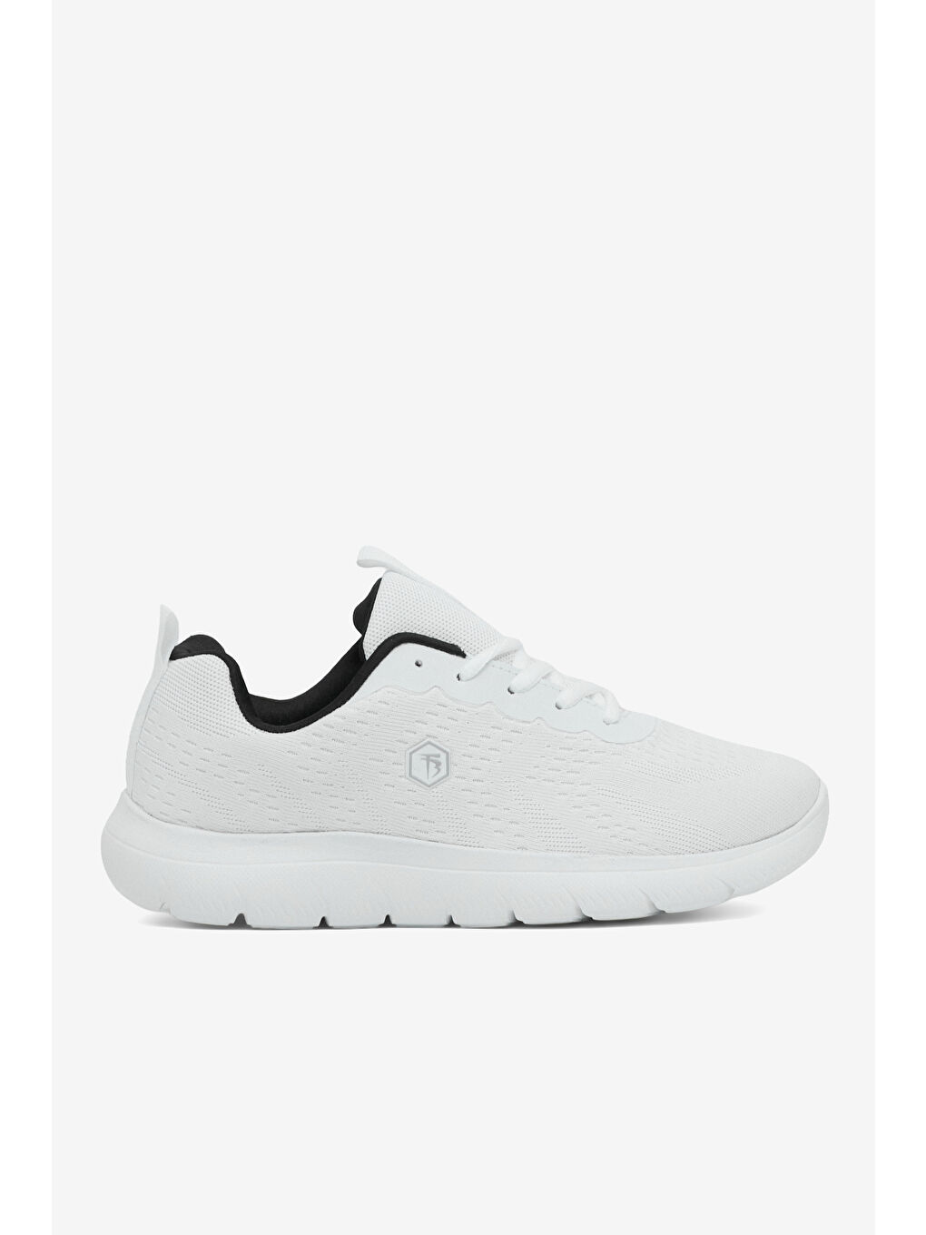 Erkek Beyaz Rahat Kalıp Nefes Alabilen Bağcıklı Spor Ayakkabı-1