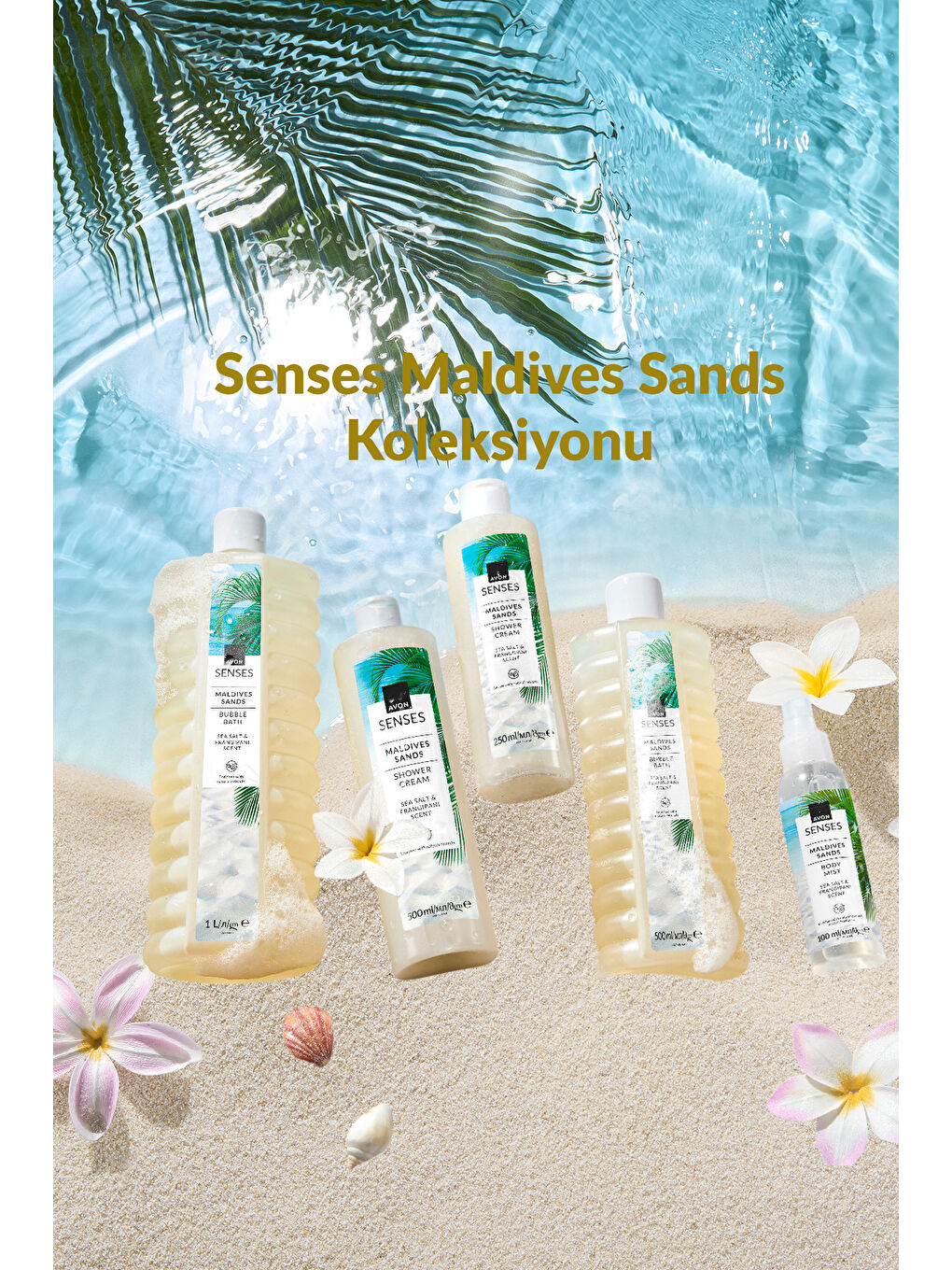 Senses Maldives Sands Deniz Tuzu ve Frangipani Kokulu Banyo Köpüğü 1lt-3