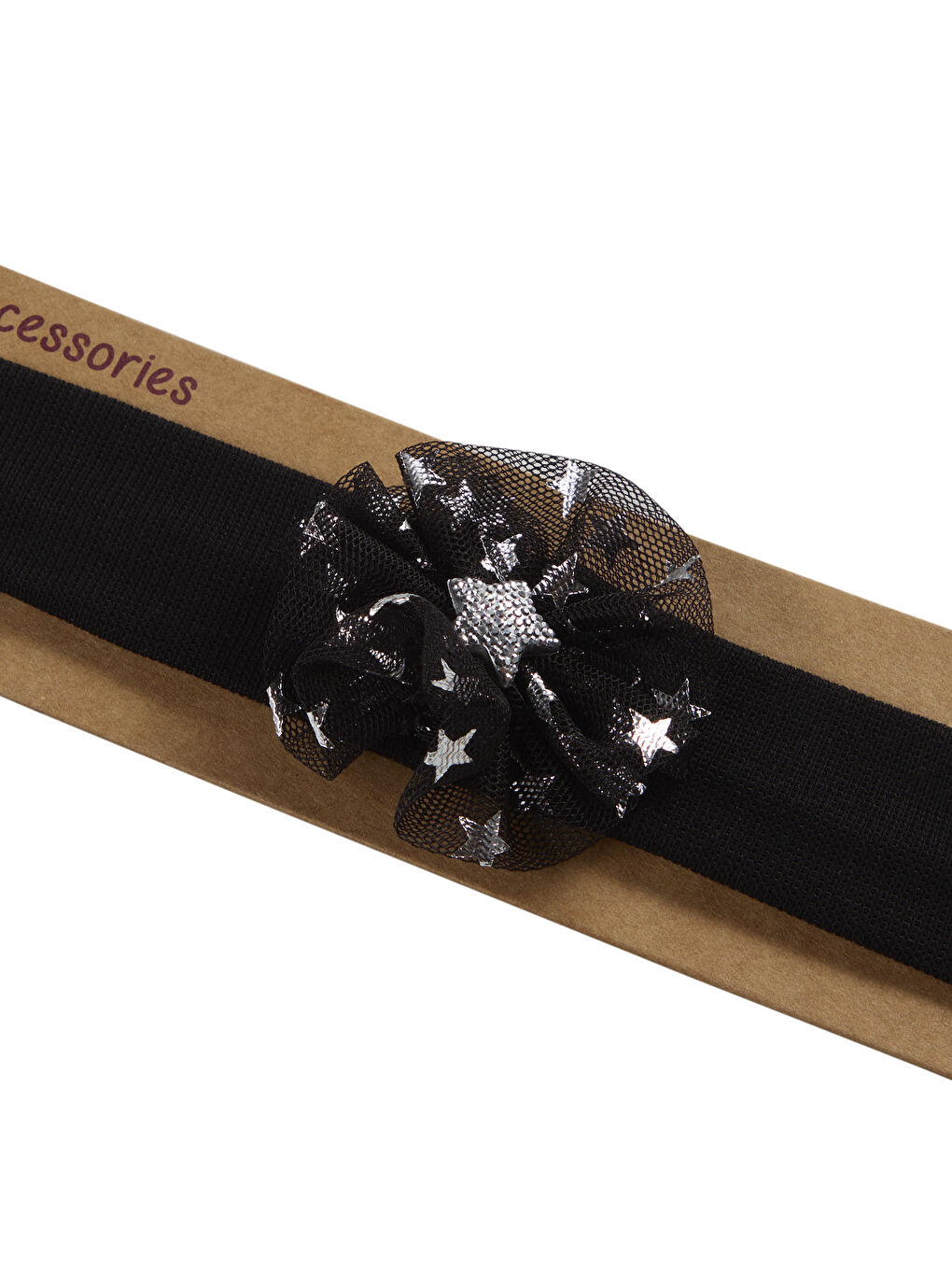 Kız Çocuk Tül Detaylı Saç Bandı Siyah-Mor