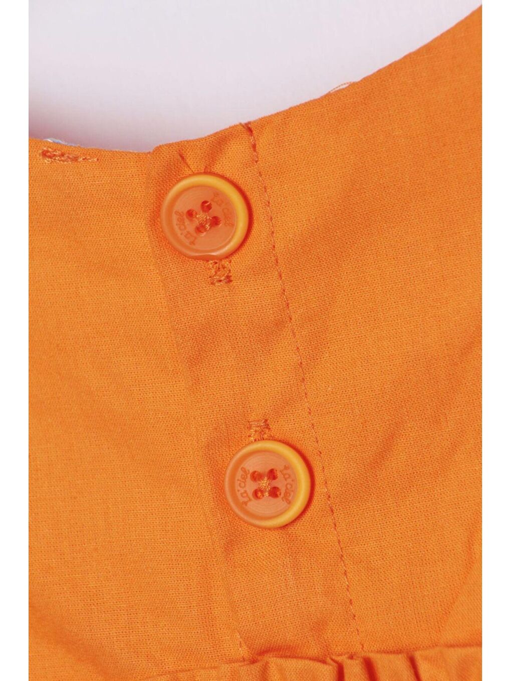 Kız Çocuk Turuncu Poplin Elbise-1