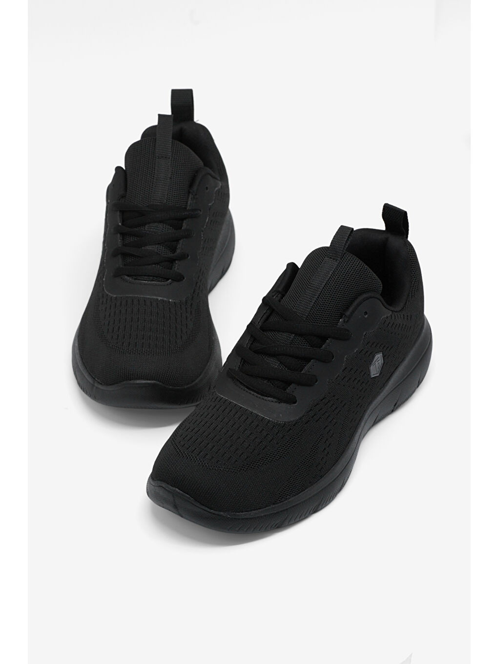 Erkek Siyah Rahat Kalıp Nefes Alabilen Bağcıklı Spor Ayakkabı-3
